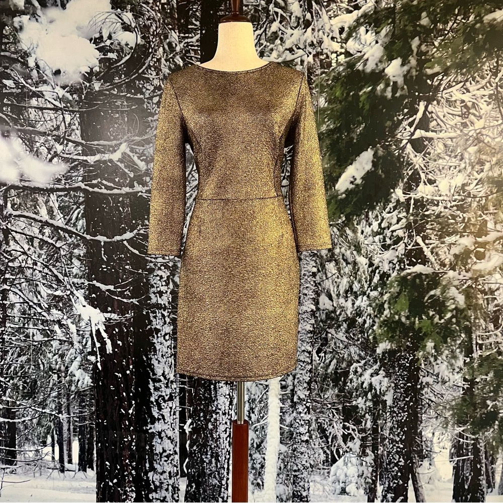 Lee Lee's Forest Shiny Gold Minidress